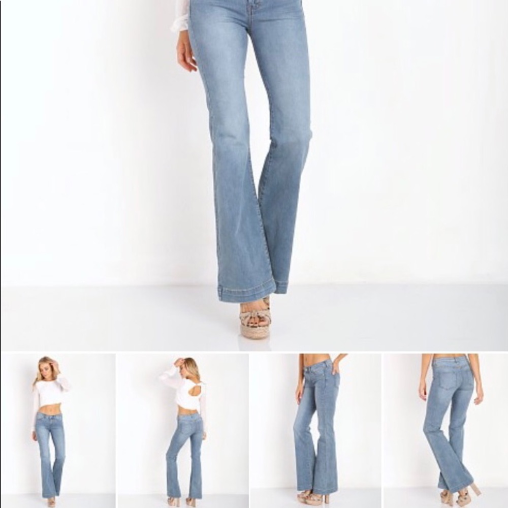Free People Stretch Mid Rise Vintage Flare Jeans